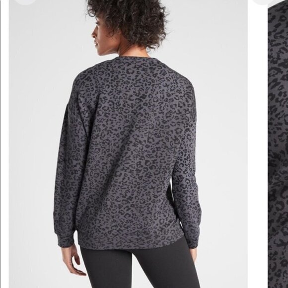 ATHLETA PURE LUXE LEOPARD PRINT SWEATSHIRT - Picture 8 of 9